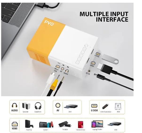 Mini Projetor Portátil Led 1080p 600 Lúmens Hdmi YG300