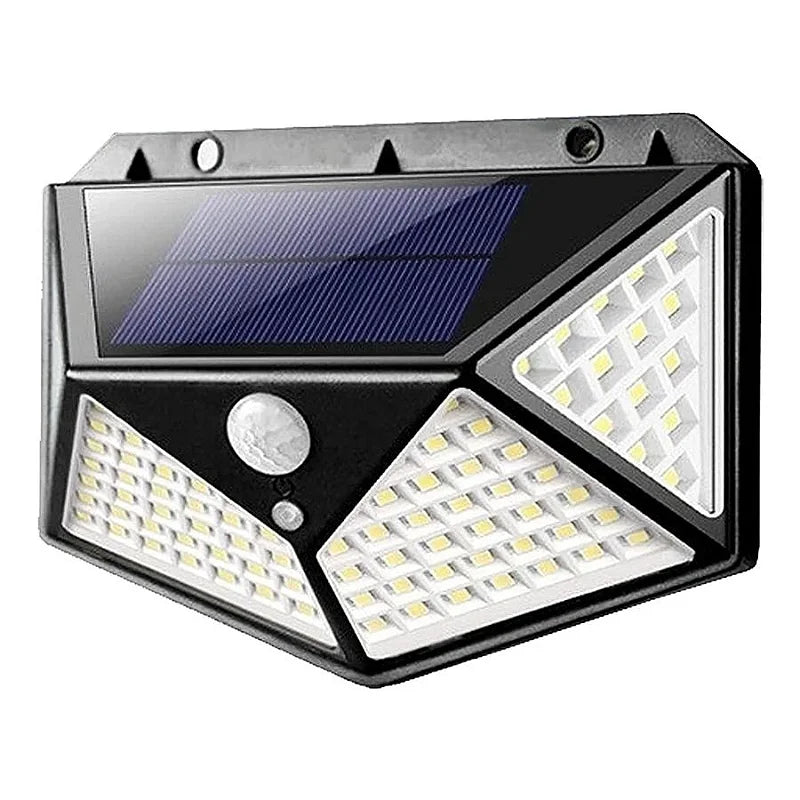 Luminária Solar Parede 100 Led Sensor Presença 3 Funções - Storesul