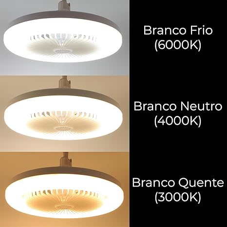 Ventilador De Teto Articulado Ajustável Com Luz Led Controle e Aromaterapia 48W Bivolt