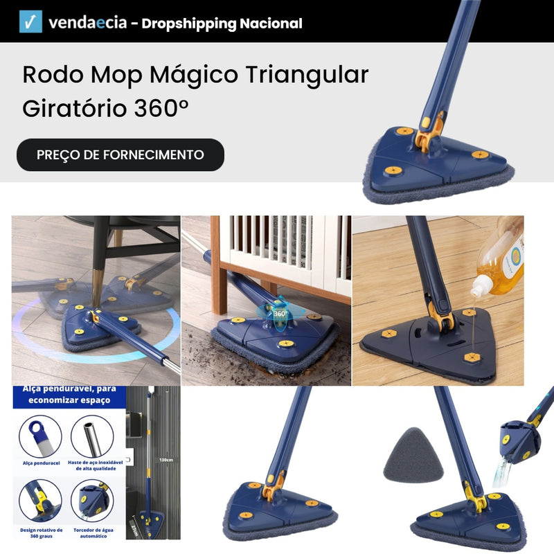 RODO MOP MÁGICO TRIANGULAR GIRATÓRIO 360° - Storesul