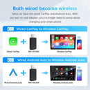 2in1 Wired to Wireless CarPlay Android Auto Adapter for OEM Car Stereo With USB Plug and Play