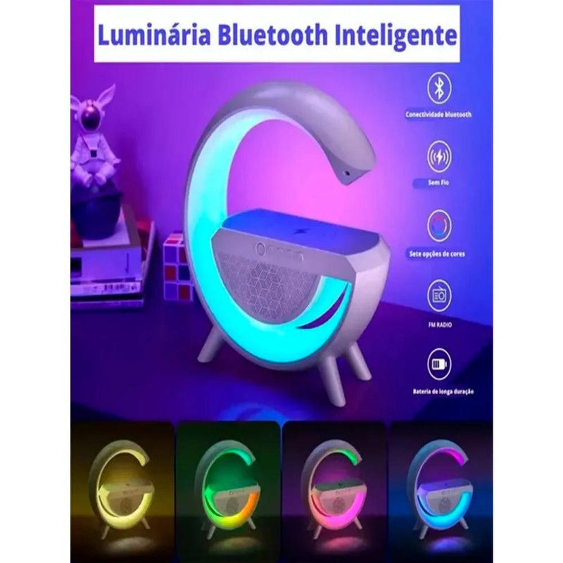 G Speaker Smart Station Luminária Rgb Led Carregador Indução Cor Branco