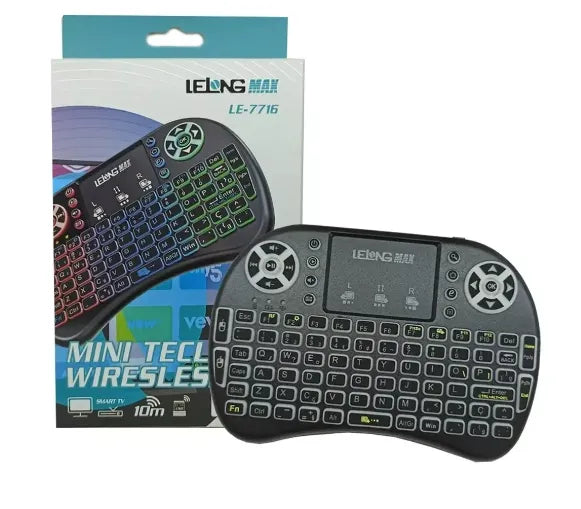 Mini Key Teclado Lelong Max Le-7716 Com Led Preto Wiresless