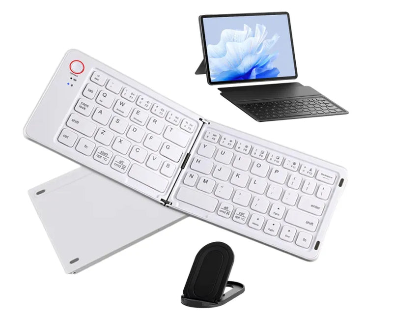 Teclado Portátil Dobravel Bolsa Sem Fio Compacto Bluetooth