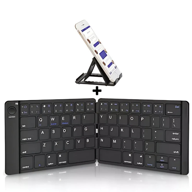 Teclado Portátil Dobravel Bolsa Sem Fio Compacto Bluetooth