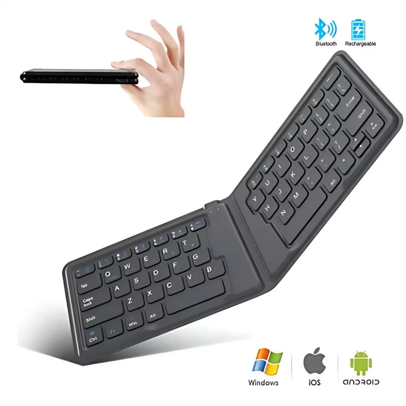 Teclado Portátil Dobravel Bolsa Sem Fio Compacto Bluetooth