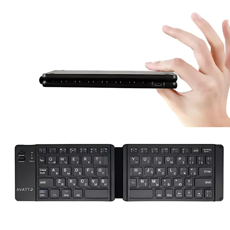 Teclado Portátil Dobravel Bolsa Sem Fio Compacto Bluetooth