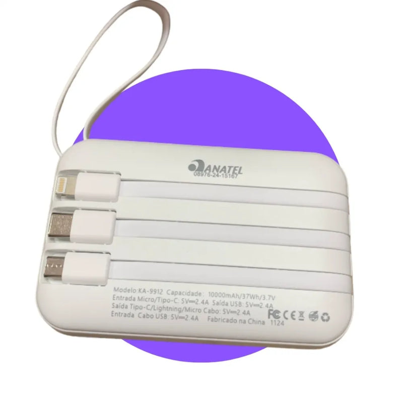 Power Bank Kapbom KA-9912 - 10,000mAh com Função de Lanterna