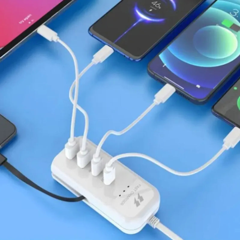 Extensão Carregador Turbo 66w Celular 2 Saídas Usb 2 Tipo C