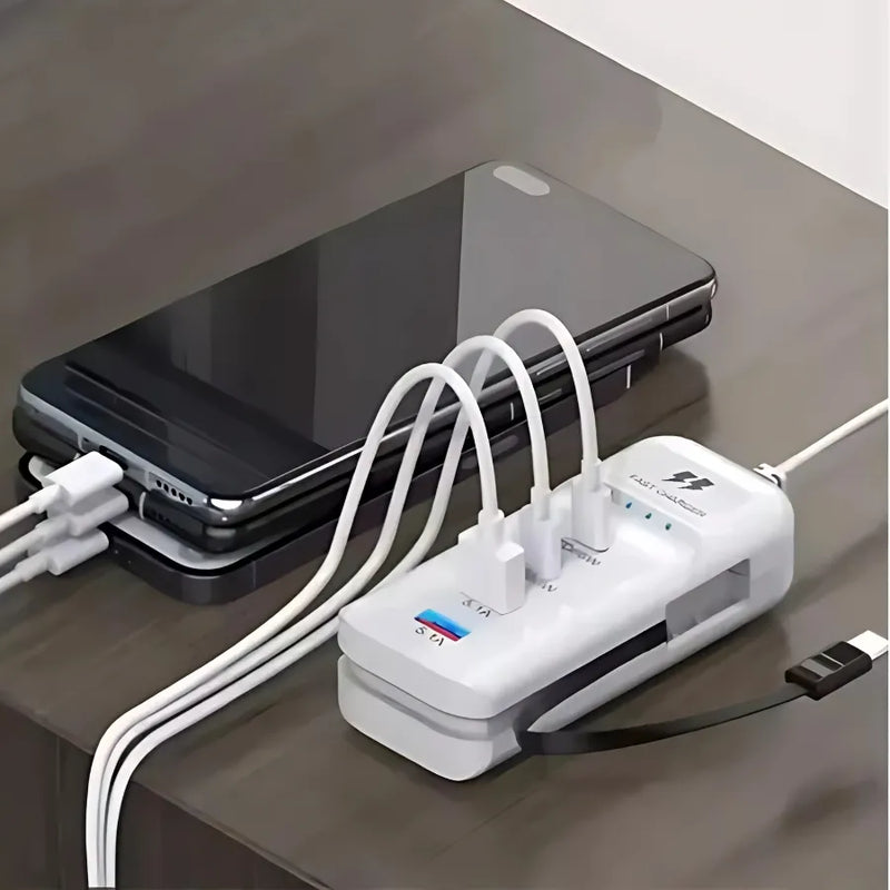 Extensão Carregador Turbo 66w Celular 2 Saídas Usb 2 Tipo C