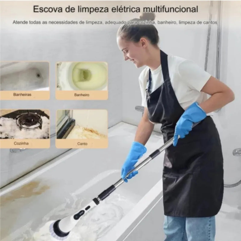 Compartilhar DÚVIDAS  Tire suas dúvidas  INDIQUE ESTE PRODUTO  Indique para um amigo  Esfregão Elétrico Sem fio Escova De Limpeza Pesada Multiuso 360 Recarregável Giratória