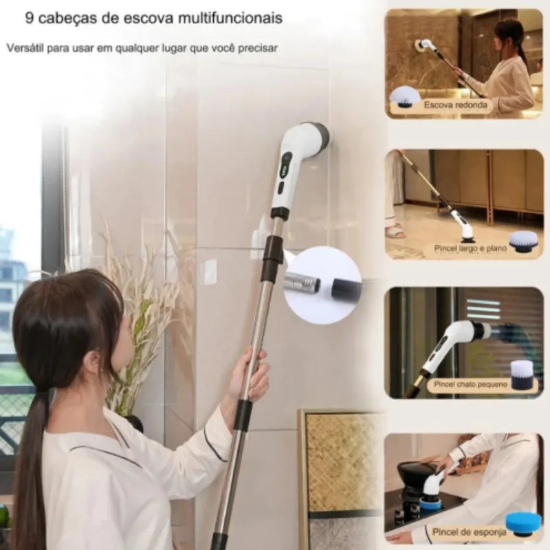 Compartilhar DÚVIDAS  Tire suas dúvidas  INDIQUE ESTE PRODUTO  Indique para um amigo  Esfregão Elétrico Sem fio Escova De Limpeza Pesada Multiuso 360 Recarregável Giratória