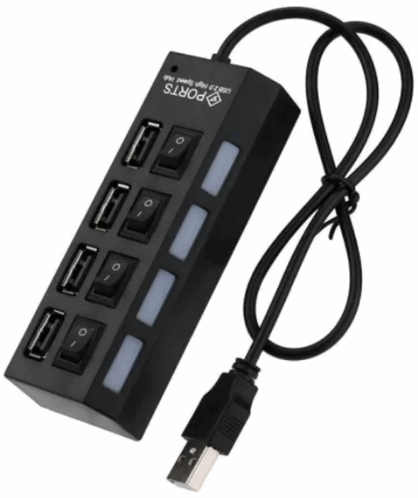 HUB USB 4 PORTAS SWITCH ON/OFF DE LED - Storesul