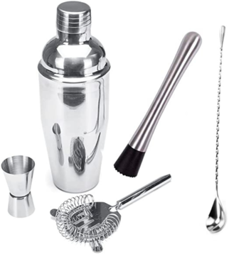 KIT COQUETELEIRA 5 PEÇAS INOX - Storesul