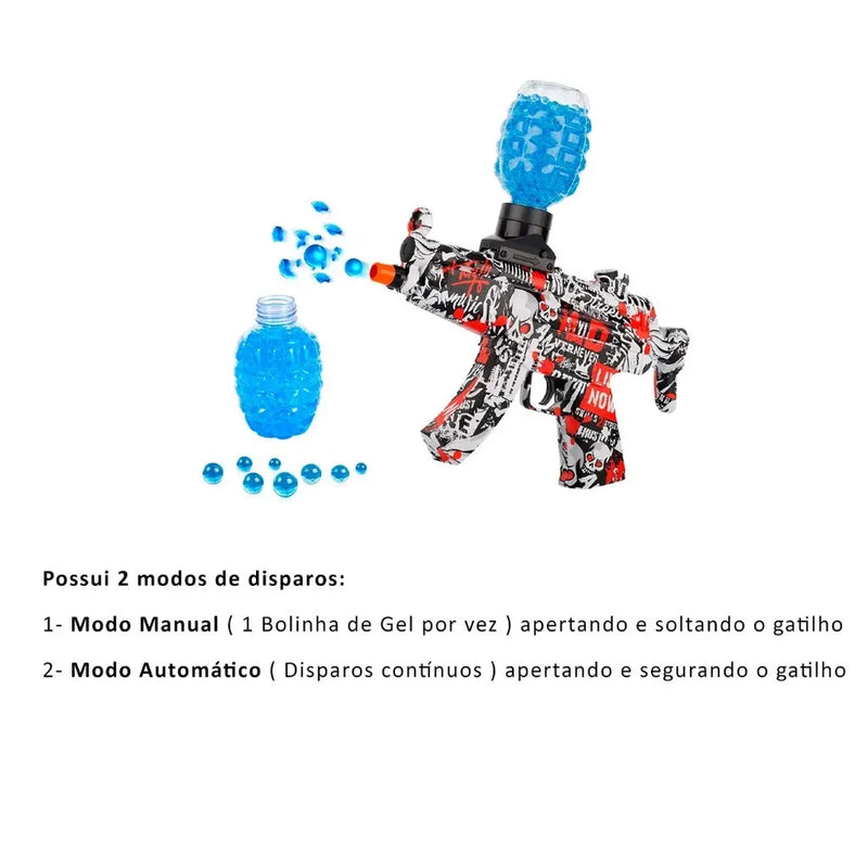 Metralhadora Automática Arma De Gel Ak47 C/ Pente De Munição