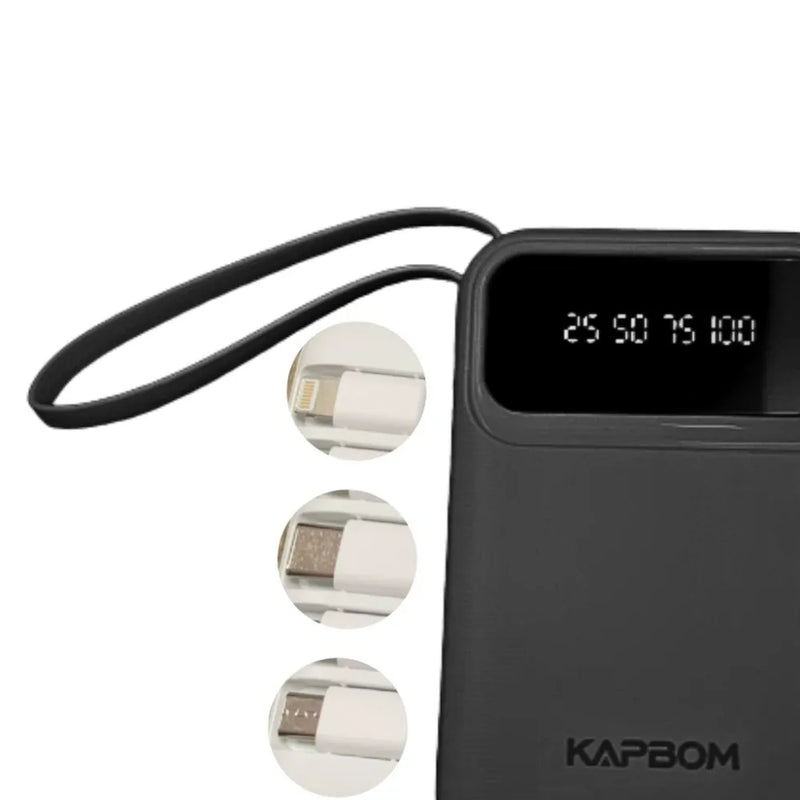 Power Bank Kapbom KA-9912 - 10,000mAh com Função de Lanterna