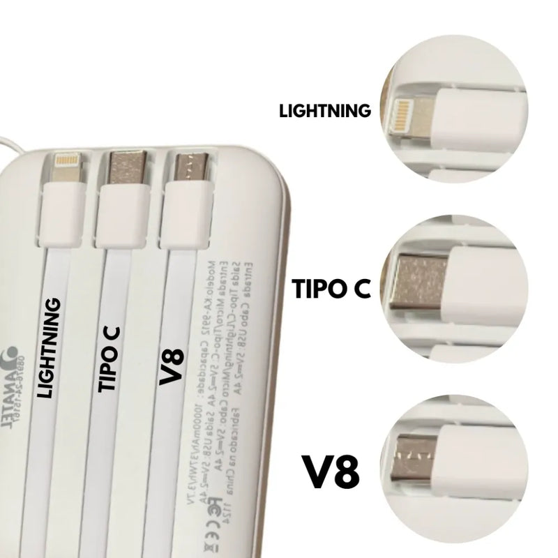 Power Bank Kapbom KA-9912 - 10,000mAh com Função de Lanterna