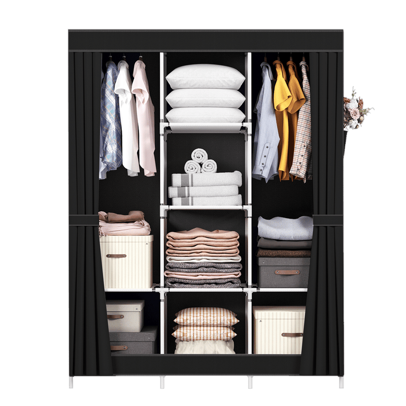 Guarda Roupa Portátil 2 Portas - Preto