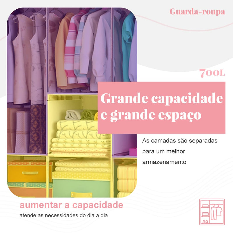 Guarda Roupa Portátil 2 Portas - Preto