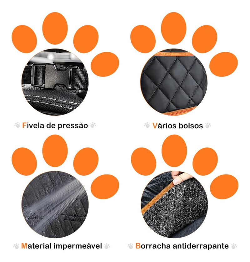 Capa Protetora Impermeável Banco Carro Luxo Cao Gato Pet
