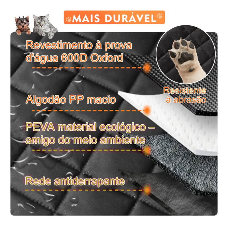 Capa Protetora Impermeável Banco Carro Luxo Cao Gato Pet