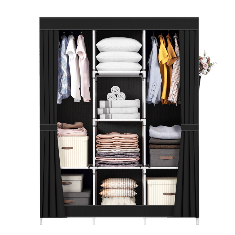 Guarda Roupa Portátil 2 Portas - Preto